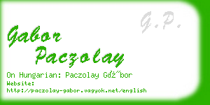 gabor paczolay business card